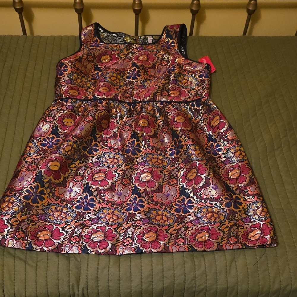 Xhilaration Womens Above The Knee Dress in Pink and Gold Floral